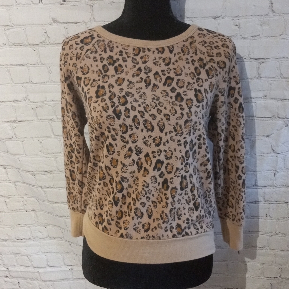 JOIE leopard print sweatshirt, size XS, made in the USA